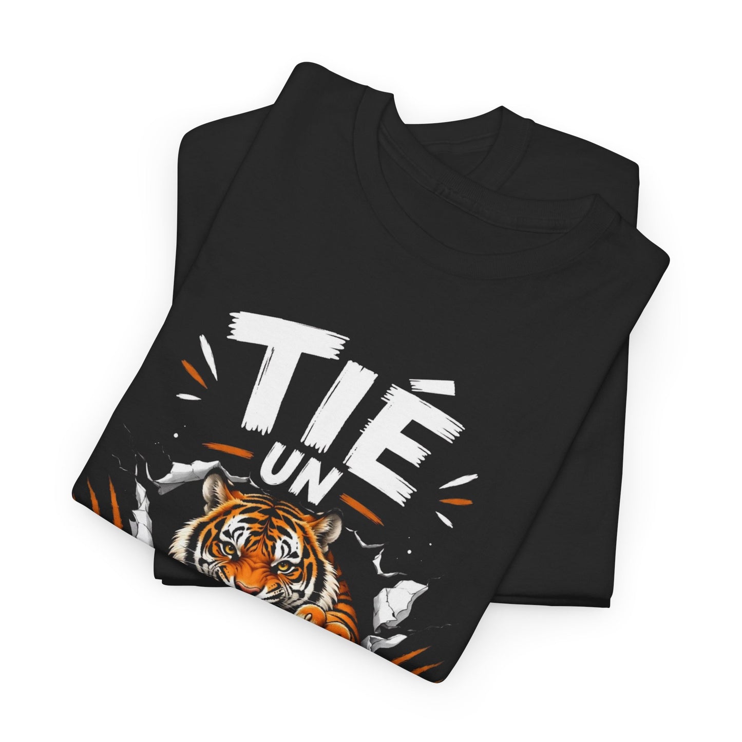 T-Shirt Tié un Tigre Humour Marseille Homme Femme – Expression Marseillaise Drôle – Tee Shirt Tigre Style Urbain