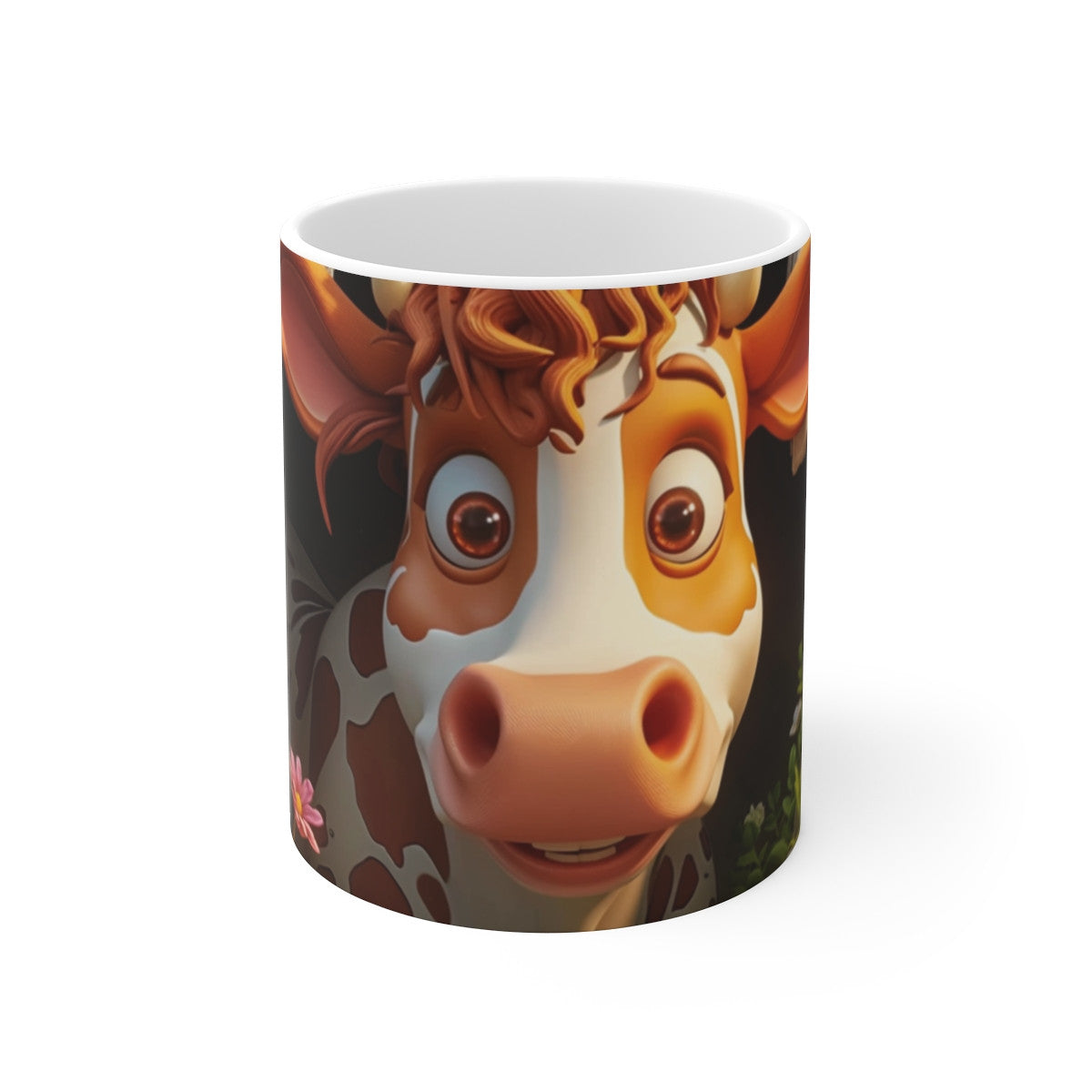 Mug Tasse Vache Mignonne Cartoon – Animal Enfant Adulte Fleurs