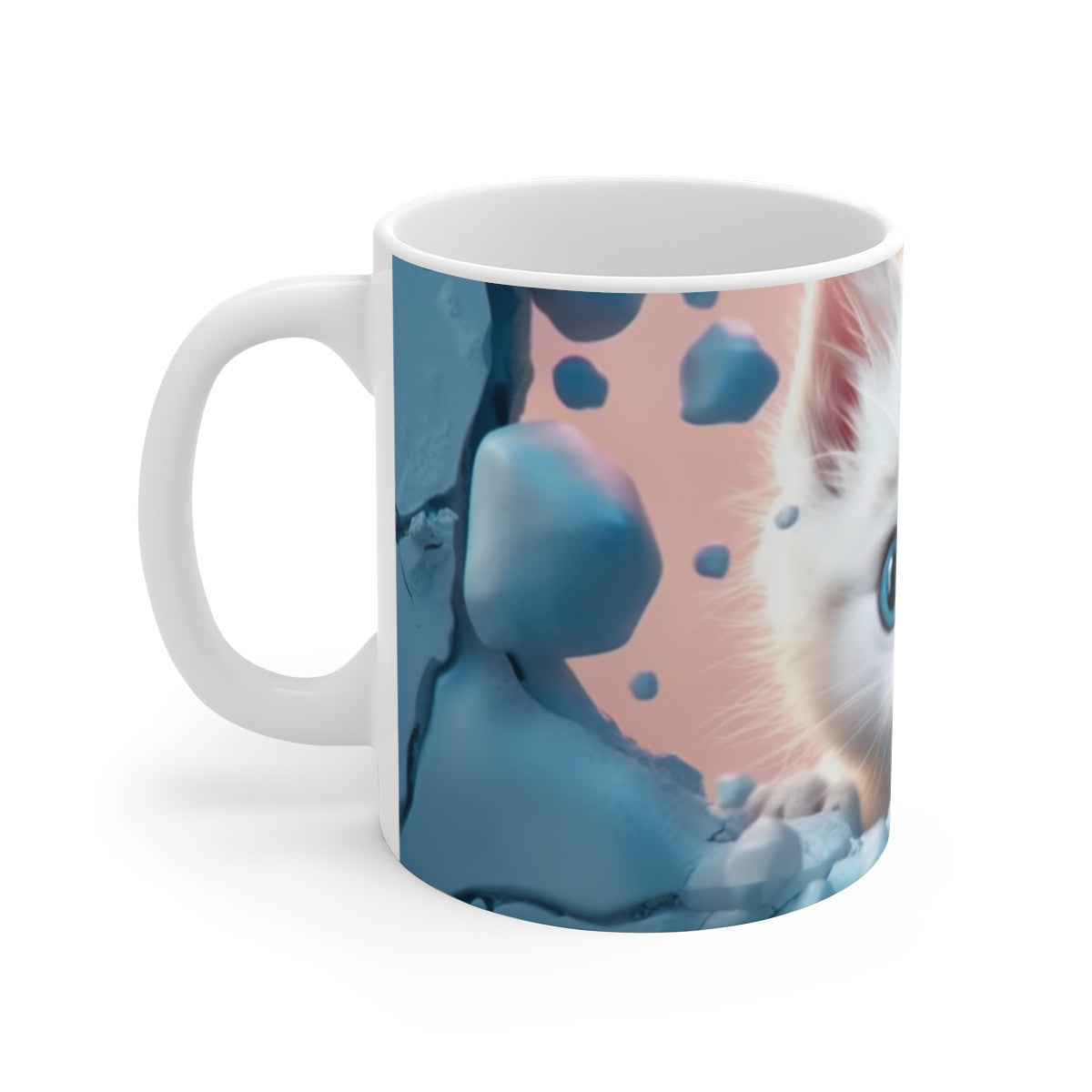 Mug Tasse Chaton Mignon Blanc – Animal Neige Enfant Adulte