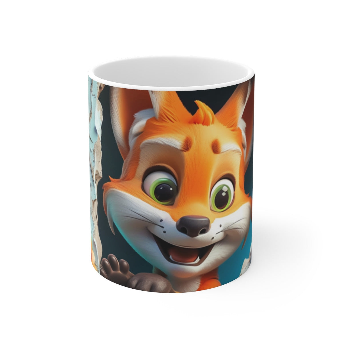 Mug Tasse Renard Mignon Cartoon – Animal Enfant Adulte Fleurs Nature