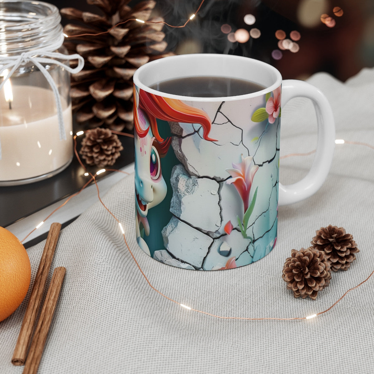 Mug Tasse Licorne Mignonne Cartoon – Fantaisie Fleurs Enfant Adulte
