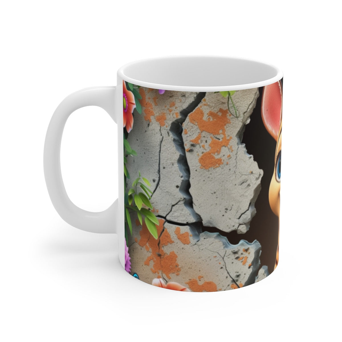 Mug Tasse Antilope Mignonne Cartoon – Animal Forêt Enfant Adulte Fleurs