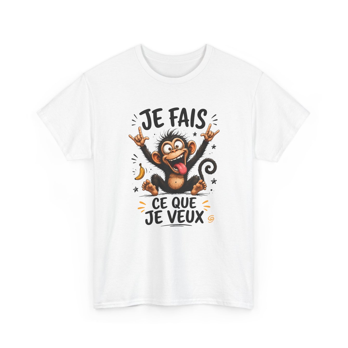 Tee-Shirt Je Fais Ce Que Je Veux – Singe Drôle Humoristique – Cadeau Homme Femme Humour Déjanté Animal Cartoon