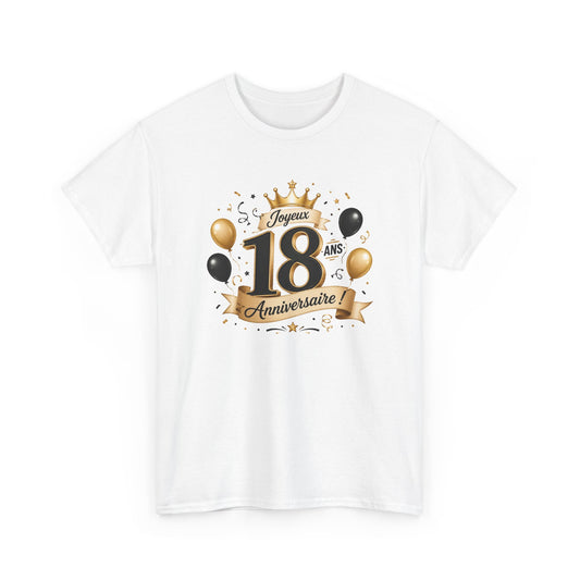 Tee Shirt Anniversaire 18 Ans Homme et Femme Joyeux Anniversaire Cadeau 18 Ans Idée Cadeau Adulte