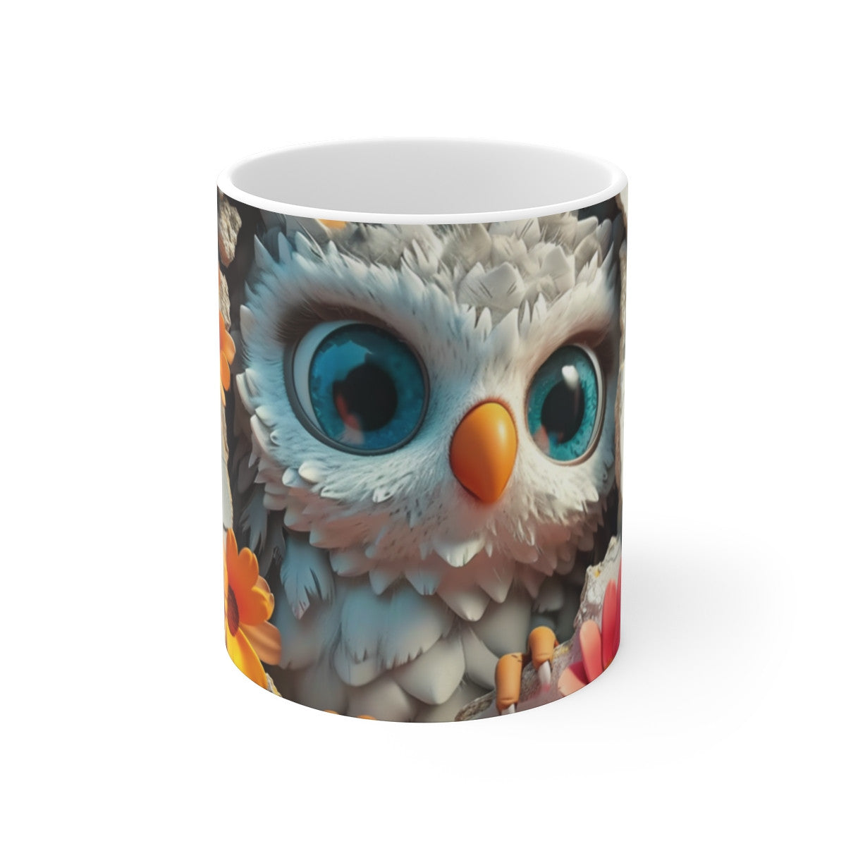 Mug Tasse Chouette Mignonne Cartoon – Hibou Fleurs Forêt Enfant Adulte