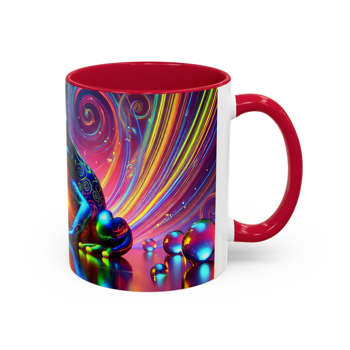 Mug Grenouille Psychédélique Colorée – Tasse Art Néon Fantaisie avec Effet Rainbow et Univers Abstrait – Cadeau Original 325ml