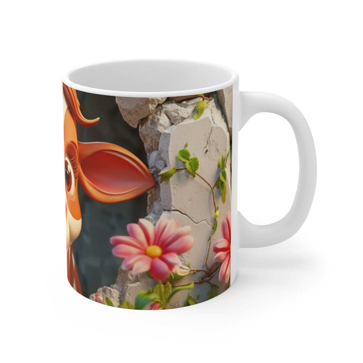 Mug Tasse Vache Mignonne Cartoon – Animal Ferme Fleurs Printemps Enfant Adulte