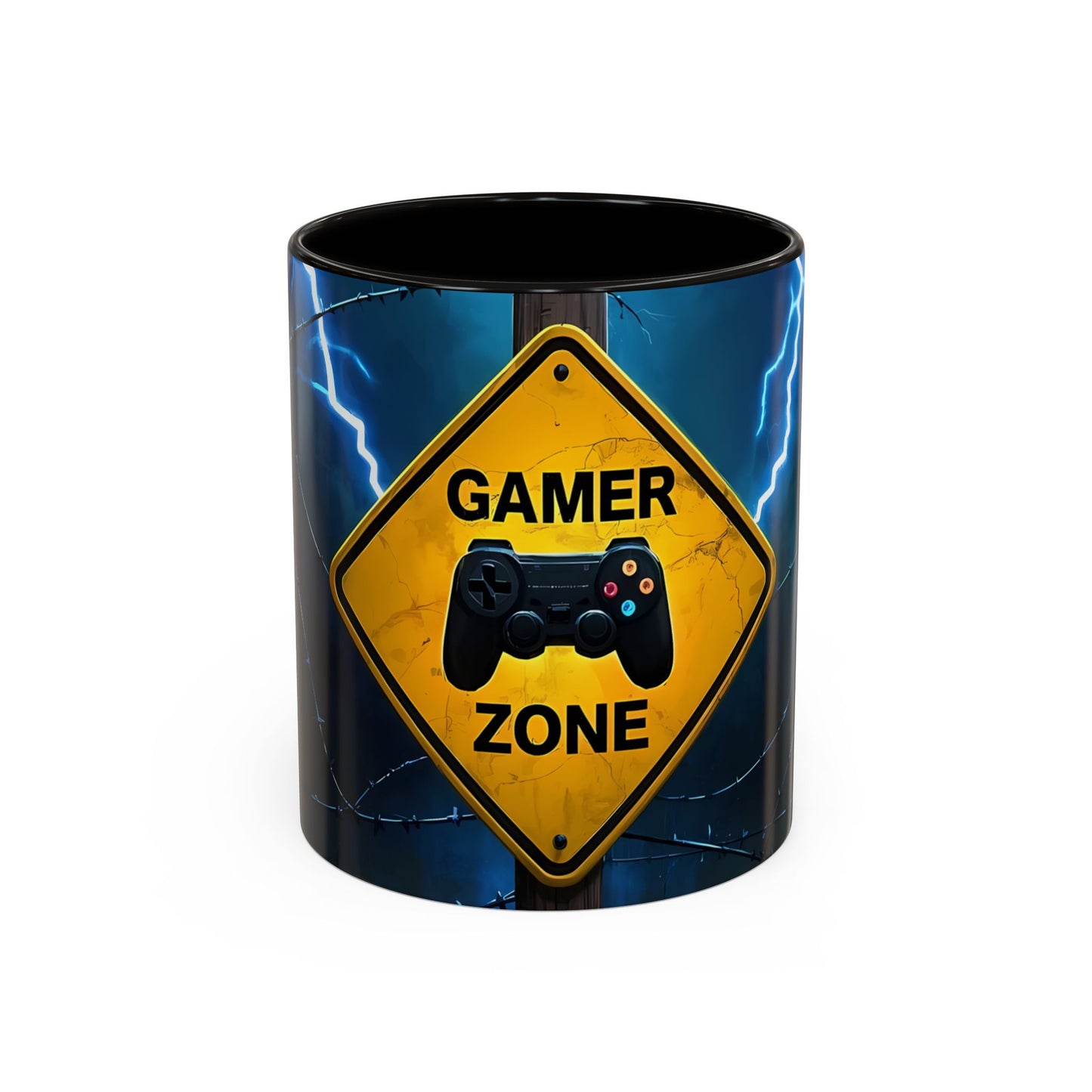 Tasse Gamer Zone – Mug Gaming avec Manette et Effet Néon Électrique – Cadeau Geek Joueur Console 325ml