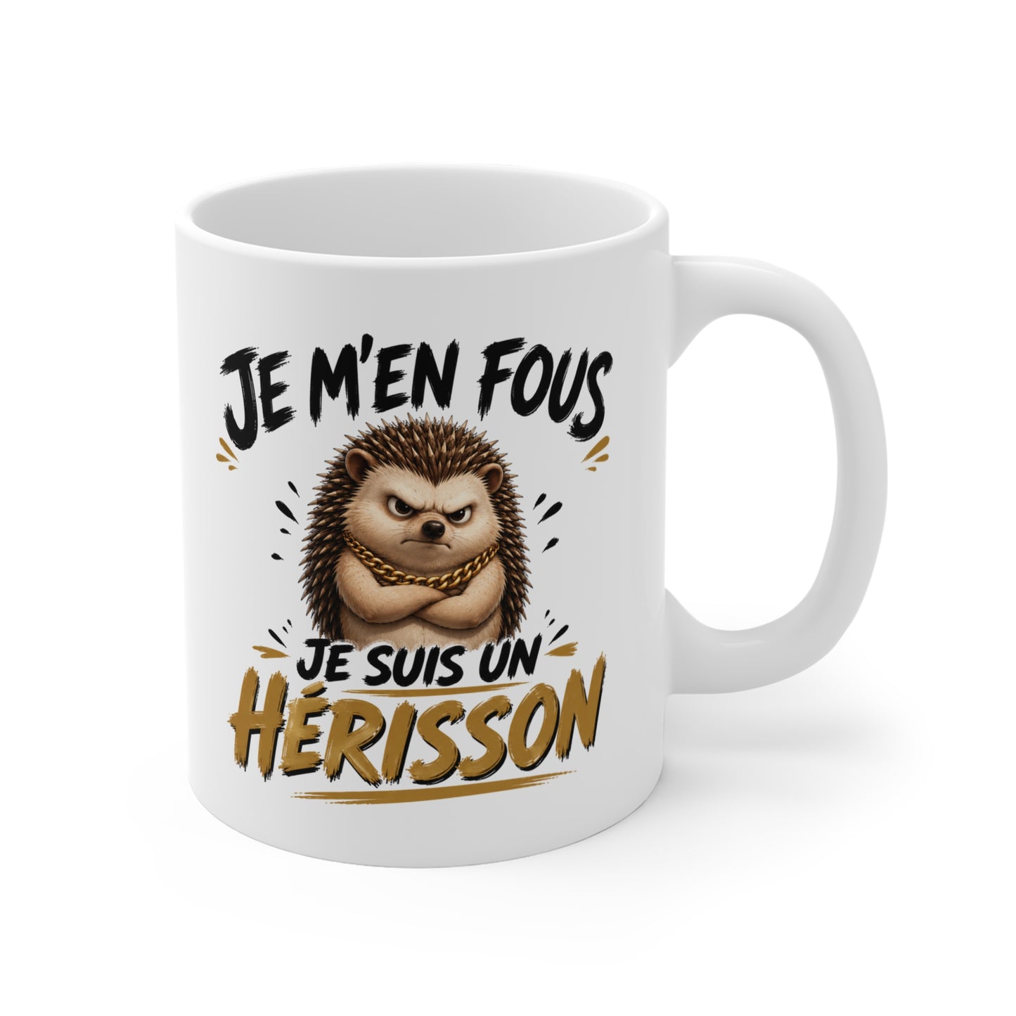 Tasse Je M’en Fous Je Suis Un Hérisson – Mug Humour Homme avec Hérisson Drôle – Cadeau Original 325ml