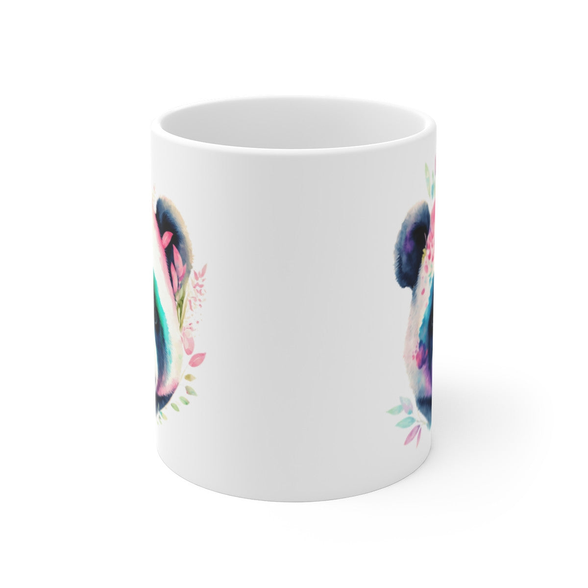 Tasse Panda Aquarelle – Mug Panda Multicolore Style Peinture Fleurie, Cadeau Zen et Artistique