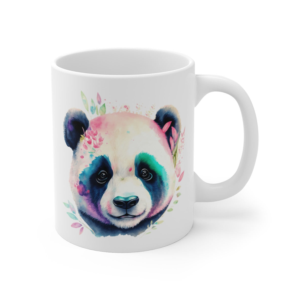 Tasse Panda Aquarelle – Mug Panda Multicolore Style Peinture Fleurie, Cadeau Zen et Artistique