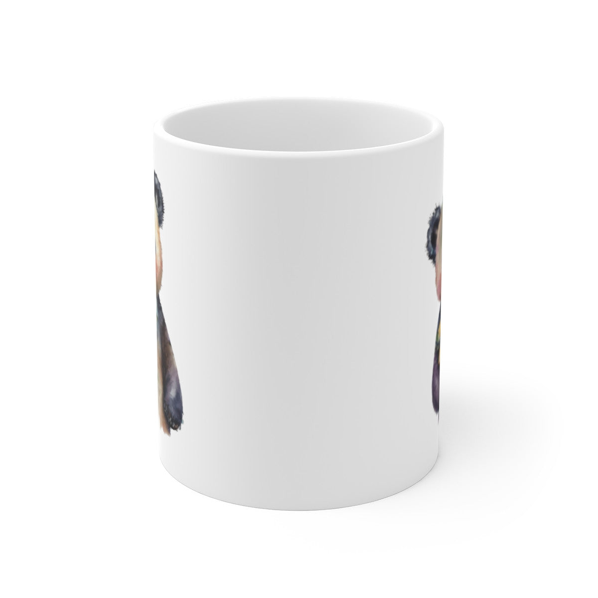Tasse Panda Élégant – Mug Panda Aquarelle avec Fleurs et Nœud Papillon Bleu, Cadeau Mignon et Original