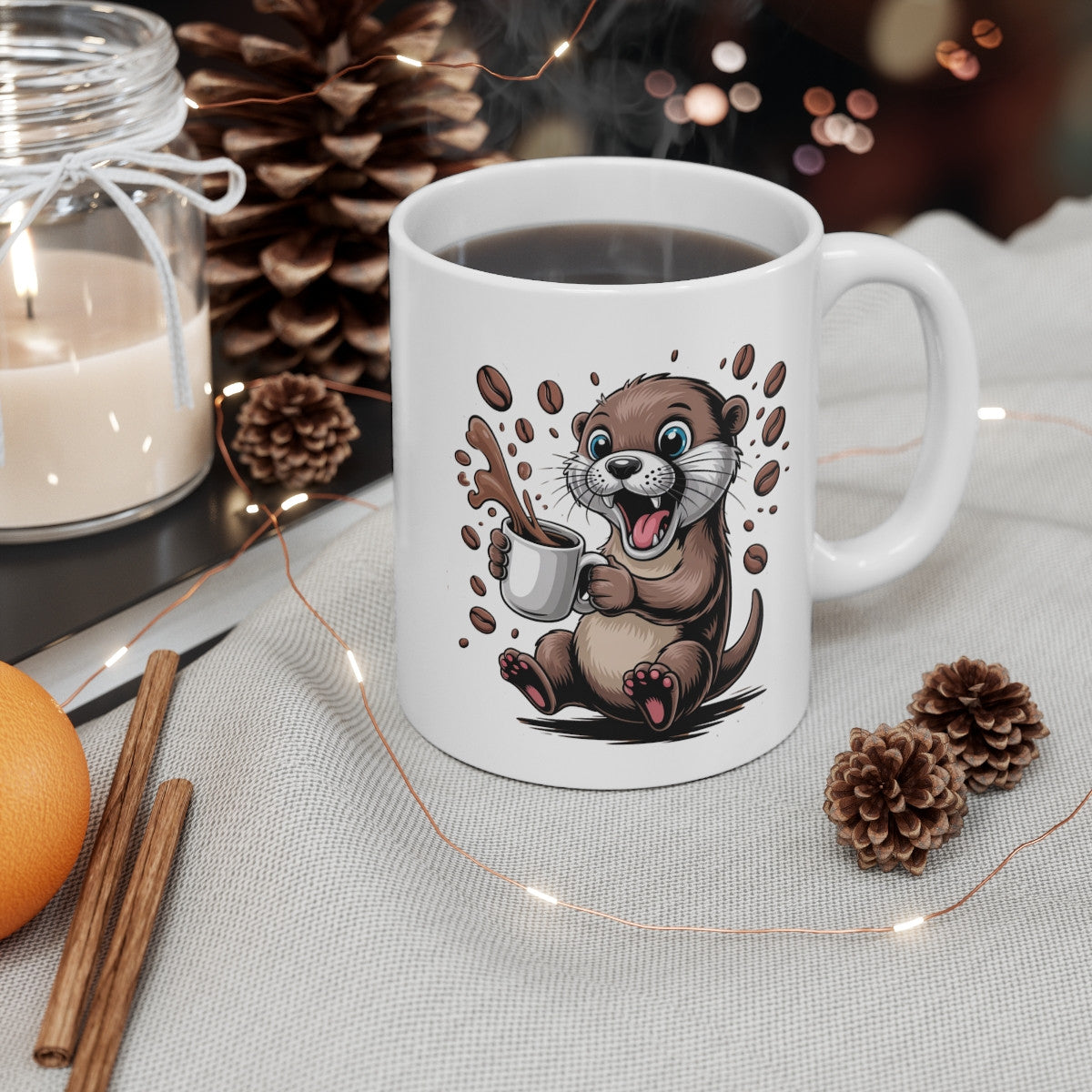 Tasse Loutre Drôle – Mug Animal Cartoon pour Amateur de Café, Femme, Homme ou Enfant