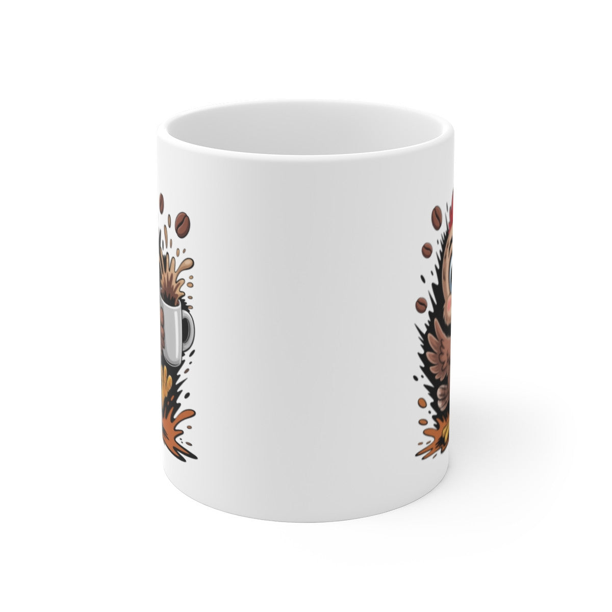 Tasse Poule Drôle – Mug Rigolo avec Poule Énergique et Café Débordant, Idée Cadeau Fun