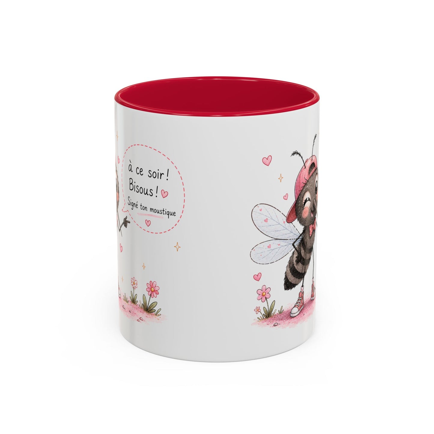 Tasse À Ce Soir ! Bisous ! Signé Ton Moustique – Mug Moustique Humour Kawaii – Cadeau Drôle Homme Femme 325ml