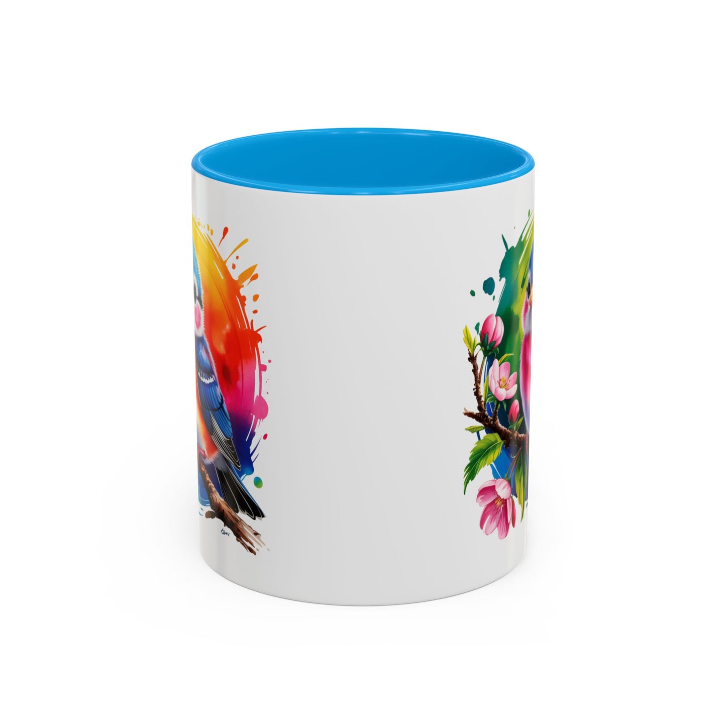 Mug Oiseau Multicolore – Tasse Design Artistique Oiseau et Fleurs Nature – Cadeau Original 325ml
