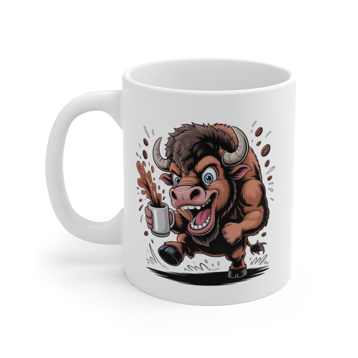 Tasse Taureau Drôle – Mug Café Animal Fort et Énergique pour Homme, Femme, Collègue ou Ami