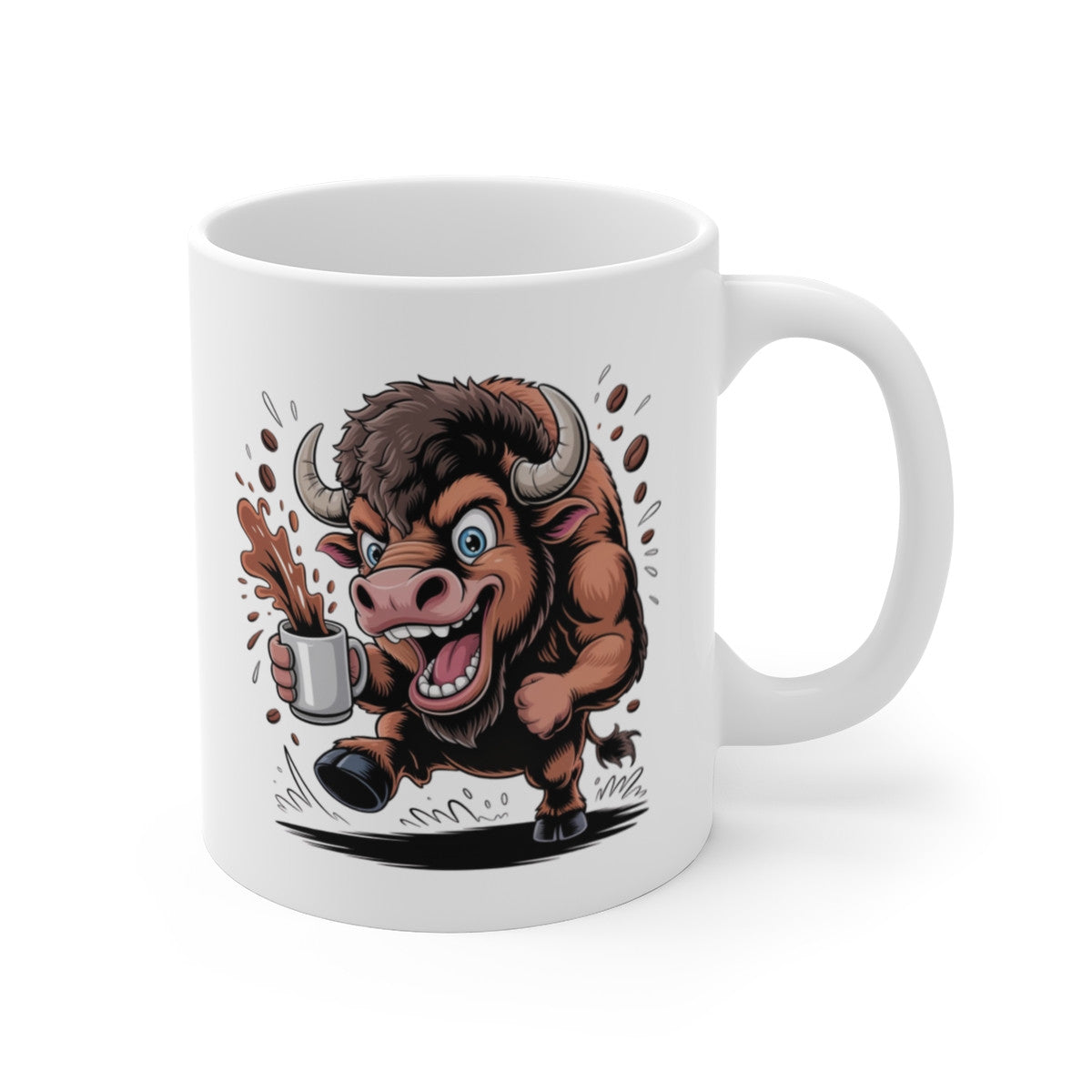 Tasse Taureau Drôle – Mug Café Animal Fort et Énergique pour Homme, Femme, Collègue ou Ami