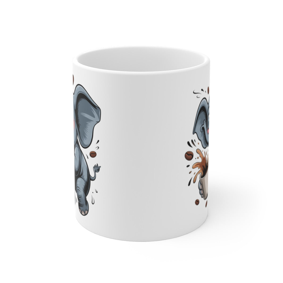 Tasse Éléphant Drôle – Mug Café Éléphanteau Cartoon Mignon, Cadeau Original Animaux, 11 oz
