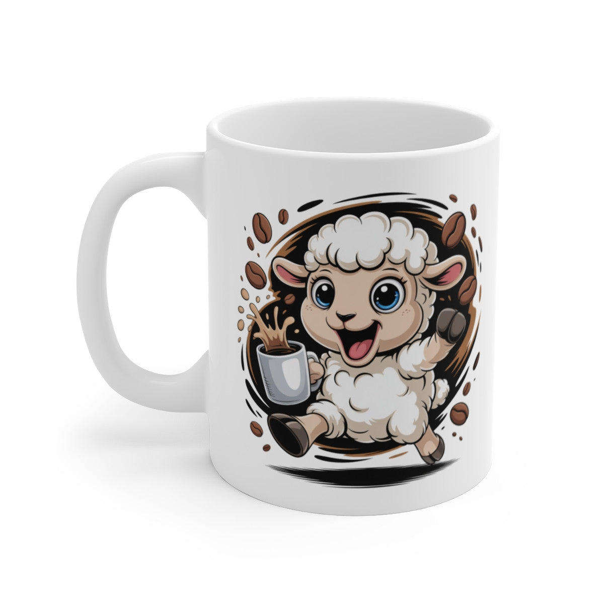 Tasse Mouton Rigolo – Mug Original Animal Mignon – Cadeau Café, Bureau ou Maison