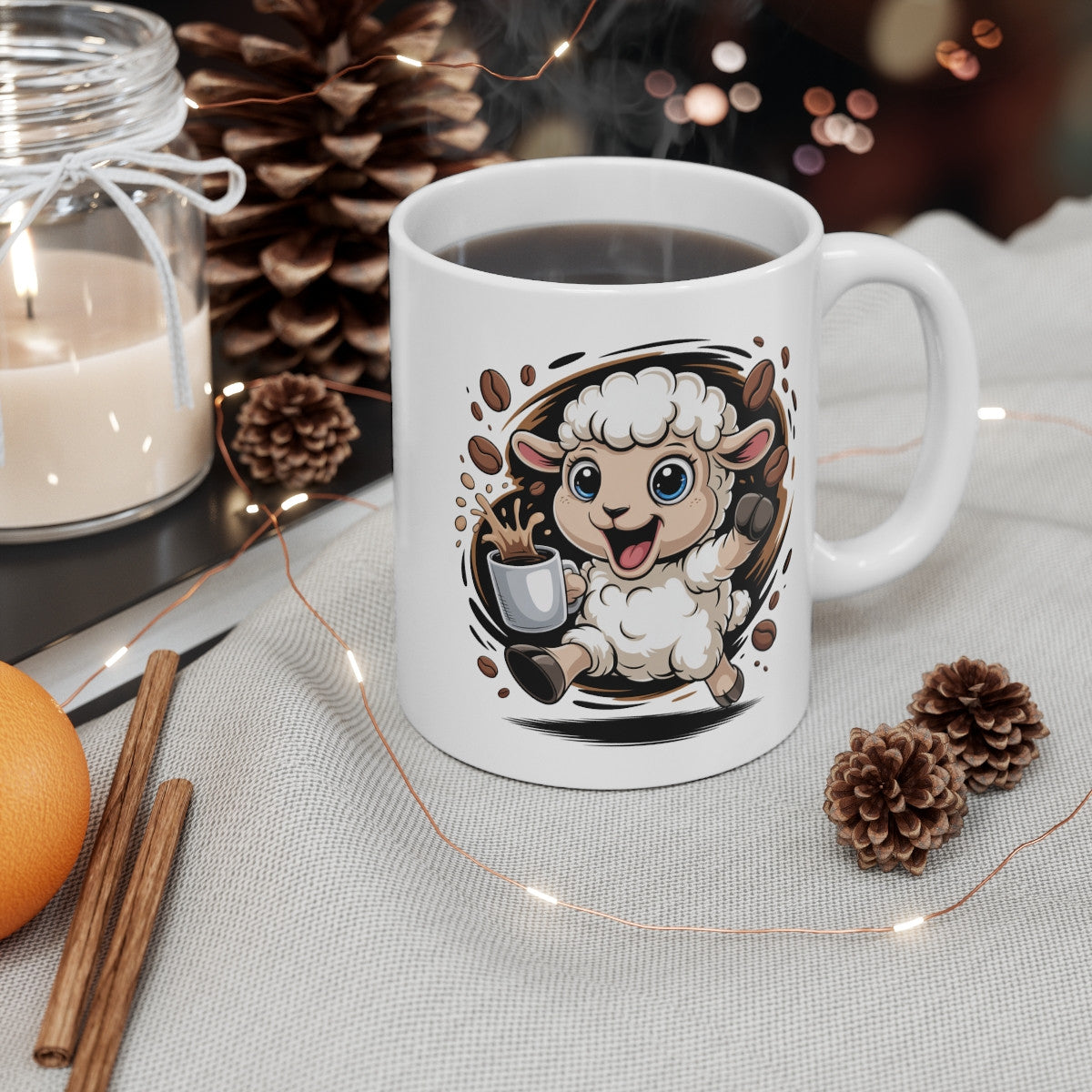 Tasse Mouton Rigolo – Mug Original Animal Mignon – Cadeau Café, Bureau ou Maison