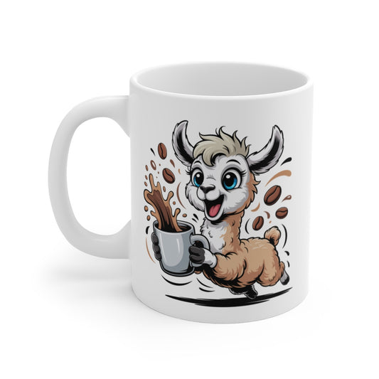 Mug Lama Mignon – Tasse Café Animal Rigolo – Cadeau Original pour Amoureux des Lamas