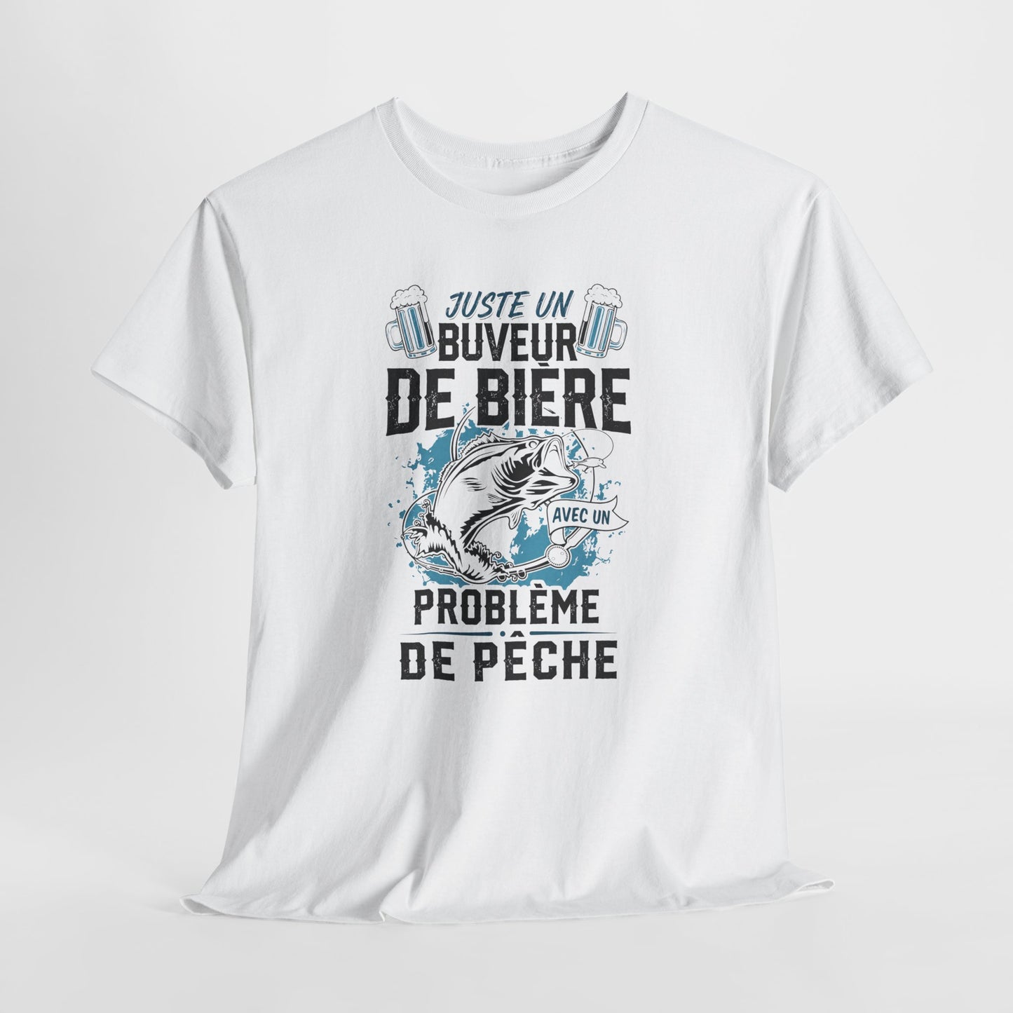 T-Shirt Pêche Homme – Cadeau Pêcheur Humour Bière – Passion Poisson Canne à Pêche – Idée Cadeau Papa Pêcheur Anniversaire