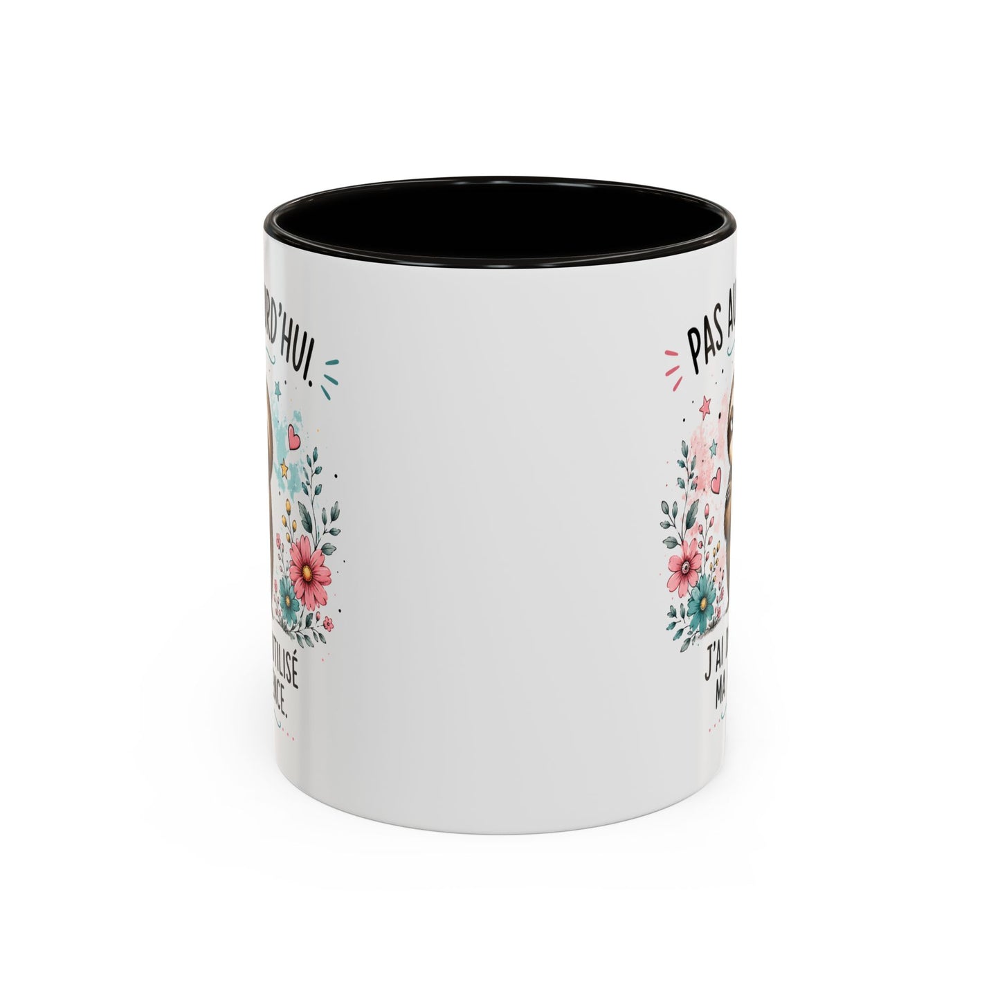 Tasse Paresseux Drôle Homme Femme – Mug Pas aujourd'hui j'ai déjà utilisé ma patience – Cadeau Humour 325 ml