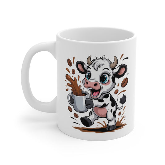 Mug Vache Mignonne Tasse Café Rigolote pour Amateurs d’Animaux de la Ferme Cadeau Original et Énergique