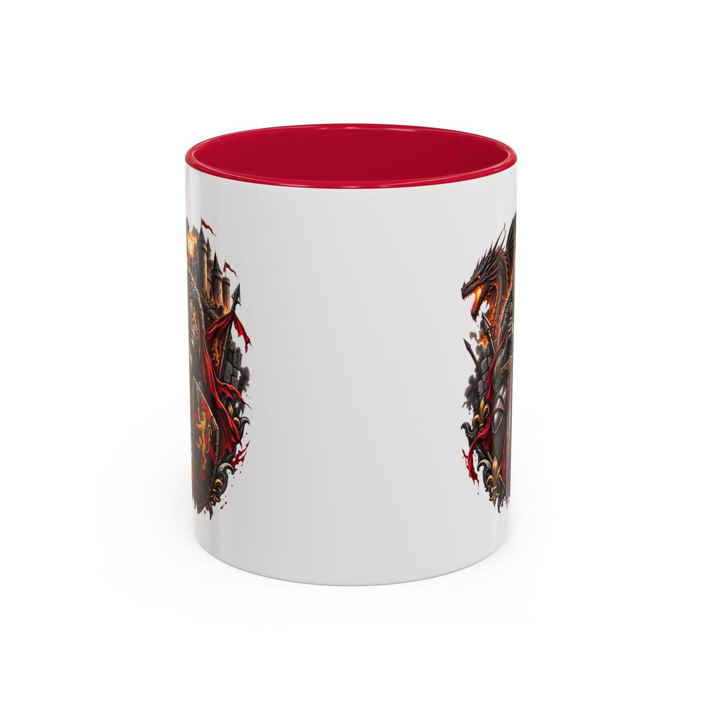 Mug Chevalier Médiéval Moyen âge– Guerrier Dragon et Château – Tasse Fantastique – Cadeau Original Homme