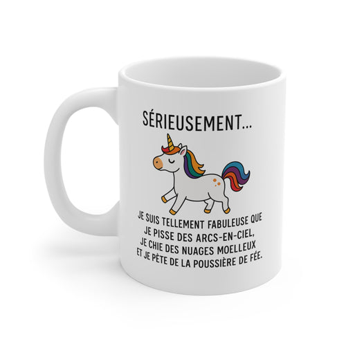 Mug Licorne Drôle – Tasse Humour Fabulouse Arc-en-Ciel – Idée Cadeau Amie, Femme, Anniversaire 325ml