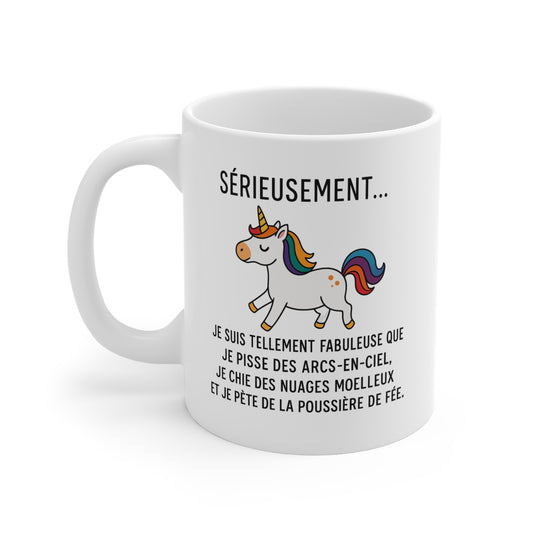 Mug Licorne Drôle – Tasse Humour Fabulouse Arc-en-Ciel – Idée Cadeau Amie, Femme, Anniversaire 325ml