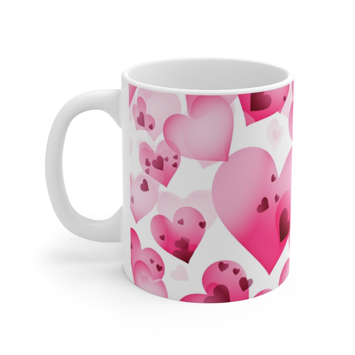 Tasse Cœurs Roses Mug Romantique Amour Saint-Valentin Cadeau Fête des Amoureux Kawaii