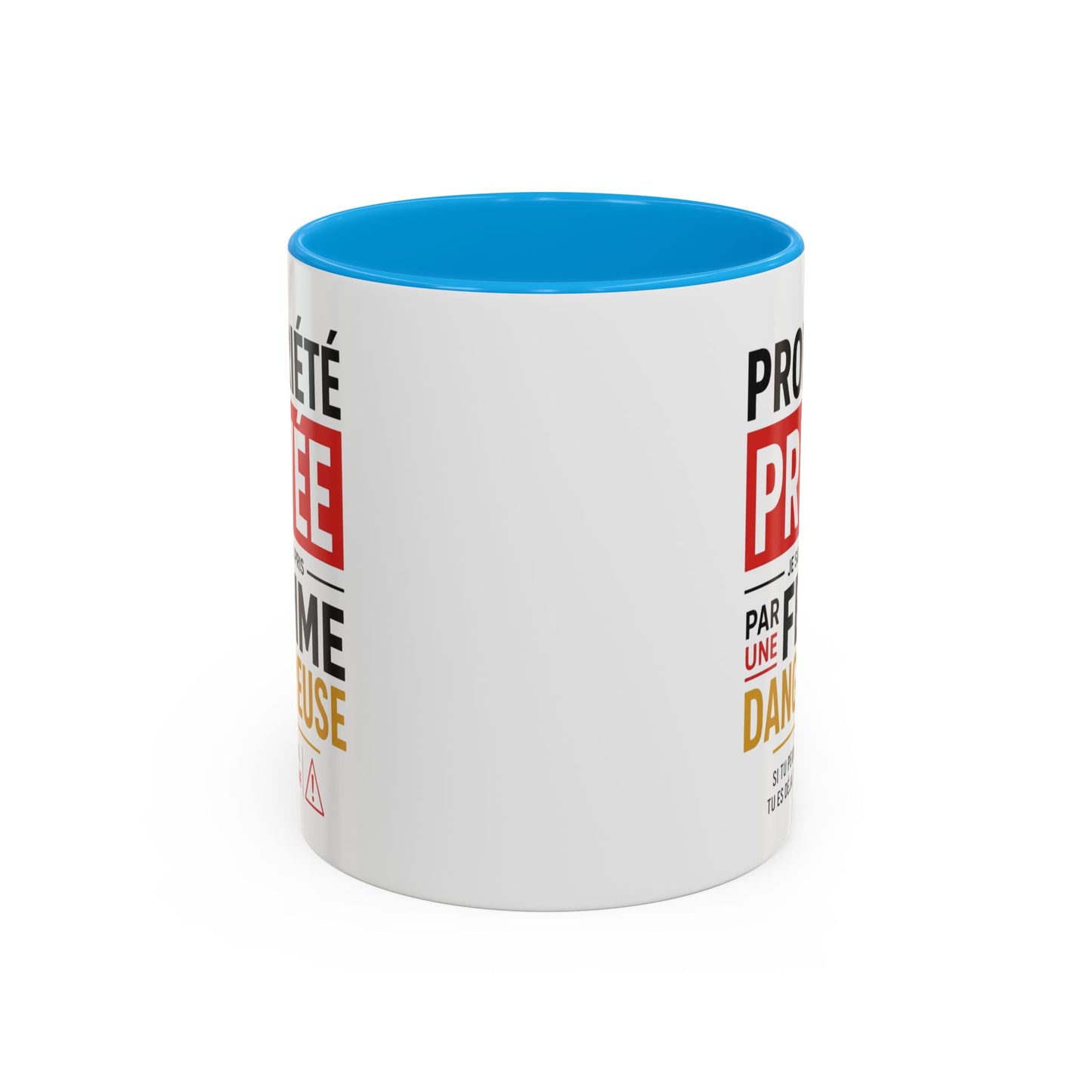 Mug Humour Homme – Propriété Privée Pris par une Femme Dangereuse – Tasse Drôle Couple Amour Cadeau Mari Petit Ami Céramique 325ml