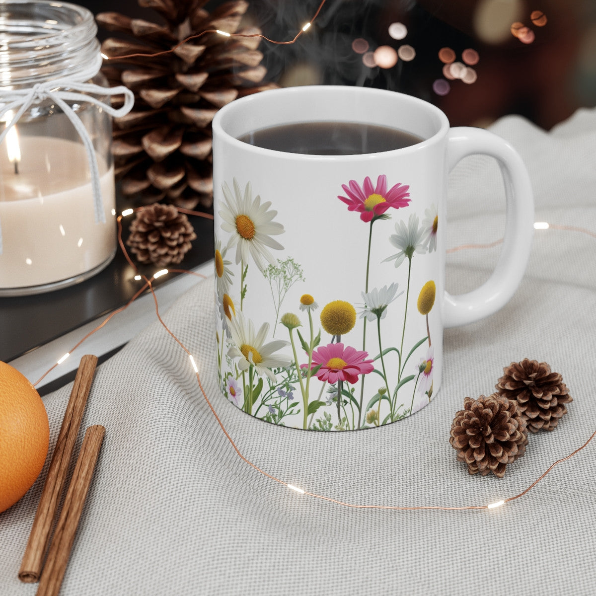 Tasse Champ de Marguerites Design Floral Naturel et Champêtre Mug Marguerites et Fleurs des Champs