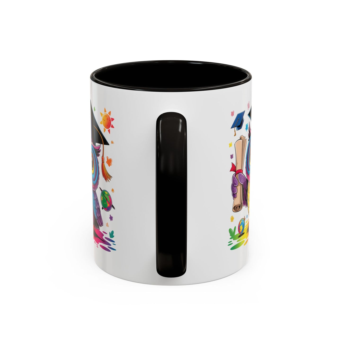 Mug Hibou Diplômé – Tasse Chouette Colorée avec Diplôme et Mortier – Cadeau Étudiant 325ml