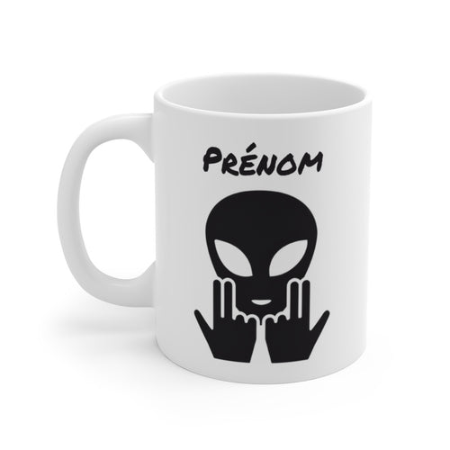 Mug Alien Personnalisé avec Prénom Tasse Humour OVNI Signe Jul  Cadeau Drôle et Original