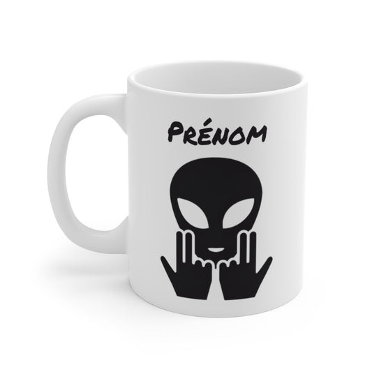 Mug Alien Personnalisé avec Prénom Tasse Humour OVNI Signe Jul  Cadeau Drôle et Original