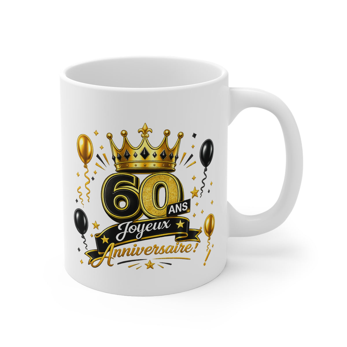 Mug Joyeux 60 Ans – Tasse Anniversaire 60 Ans – Cadeau Original pour Femme Homme – Idée Cadeau 60e Anniversaire