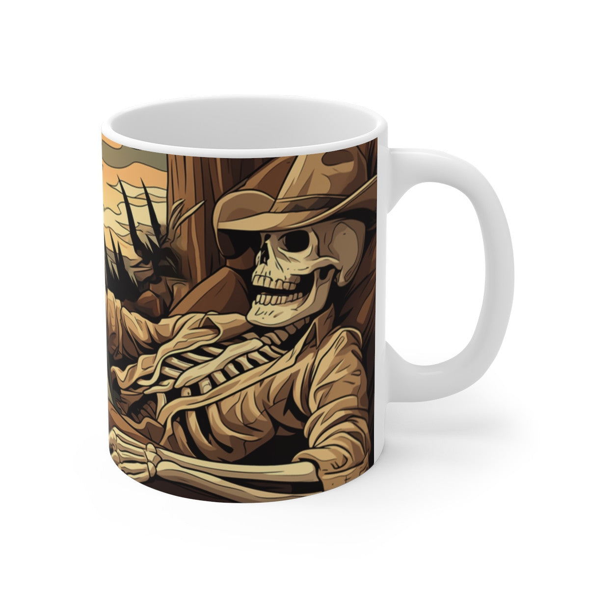 Tasse Squelette Cowboy  Mug Dark Humour Western  Céramique 325ml Chill Éternel & Ironie du Far West