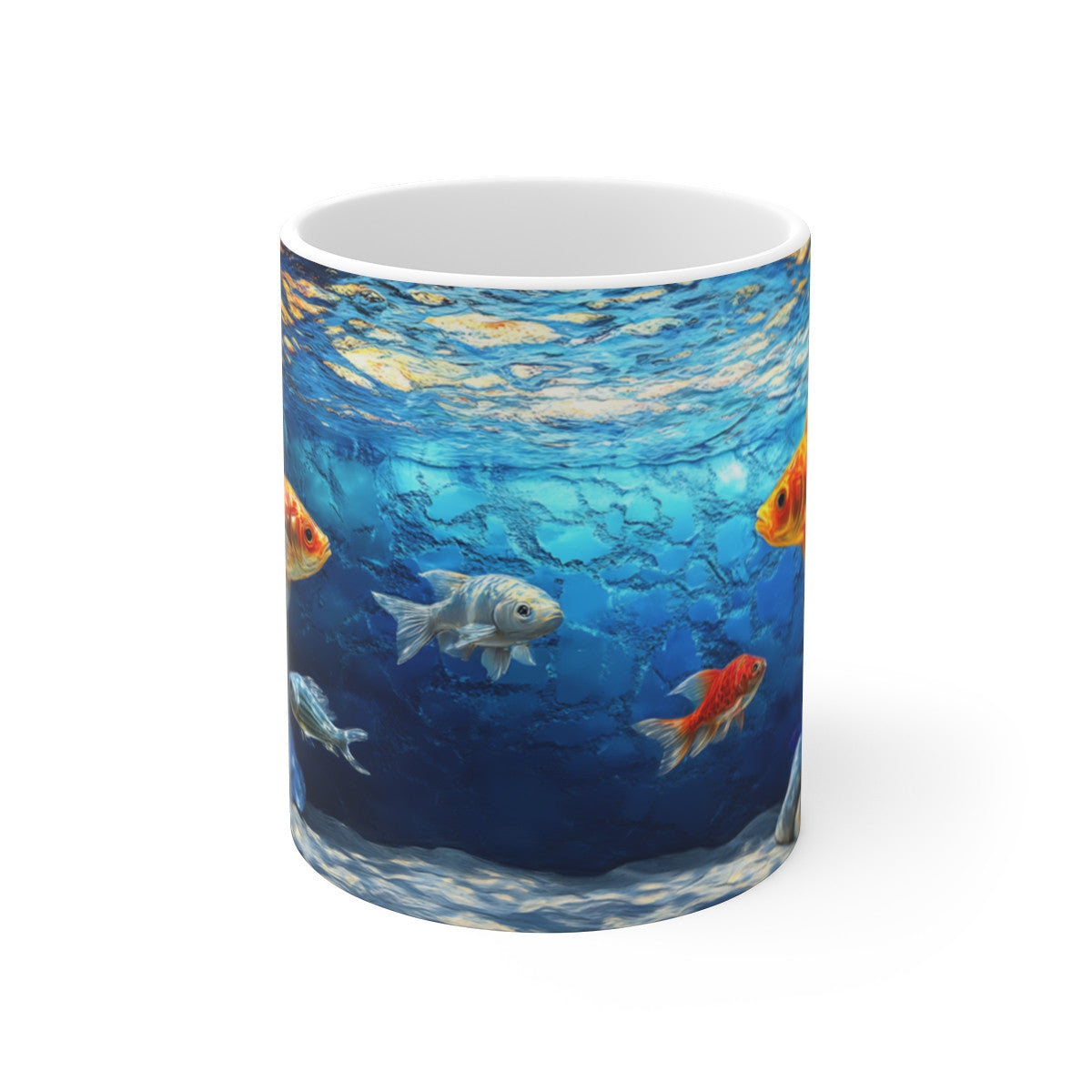 Tasse Aquarium Poissons Océan Bleu, Fond Marin, Design Zen & Coloré – Cadeau Nature & Relax