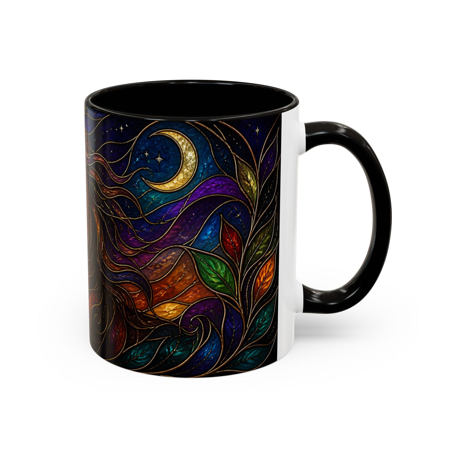 Tasse Cheval Style Vitrail – Mug Artistique Multicolore avec Lune et Cheval Élégant – Céramique 325ml