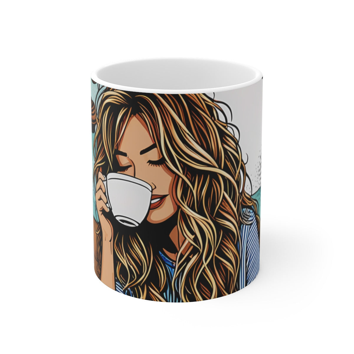 Tasse Café Femme Mug Céramique 325ml  Design Pop Art Vintage Gourmandise, Détente & Style Rétro