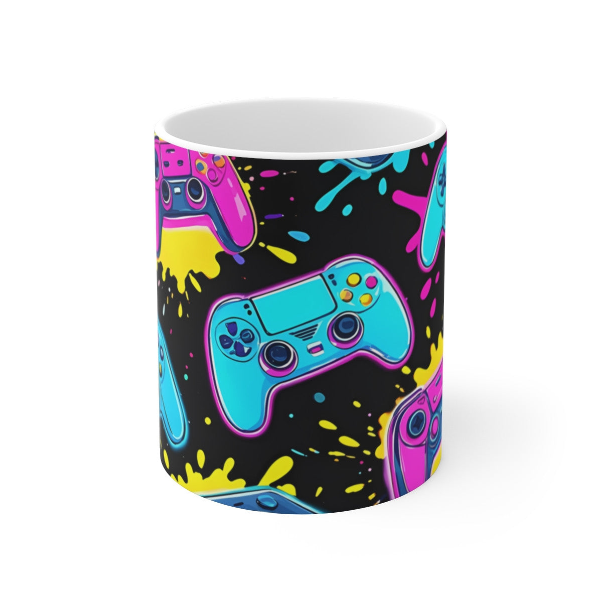 Tasse Manette Gamer  Mug Céramique 325ml  Design Arcade Fluo Pop Cadeau Geek, Gaming & Joueur Rétro