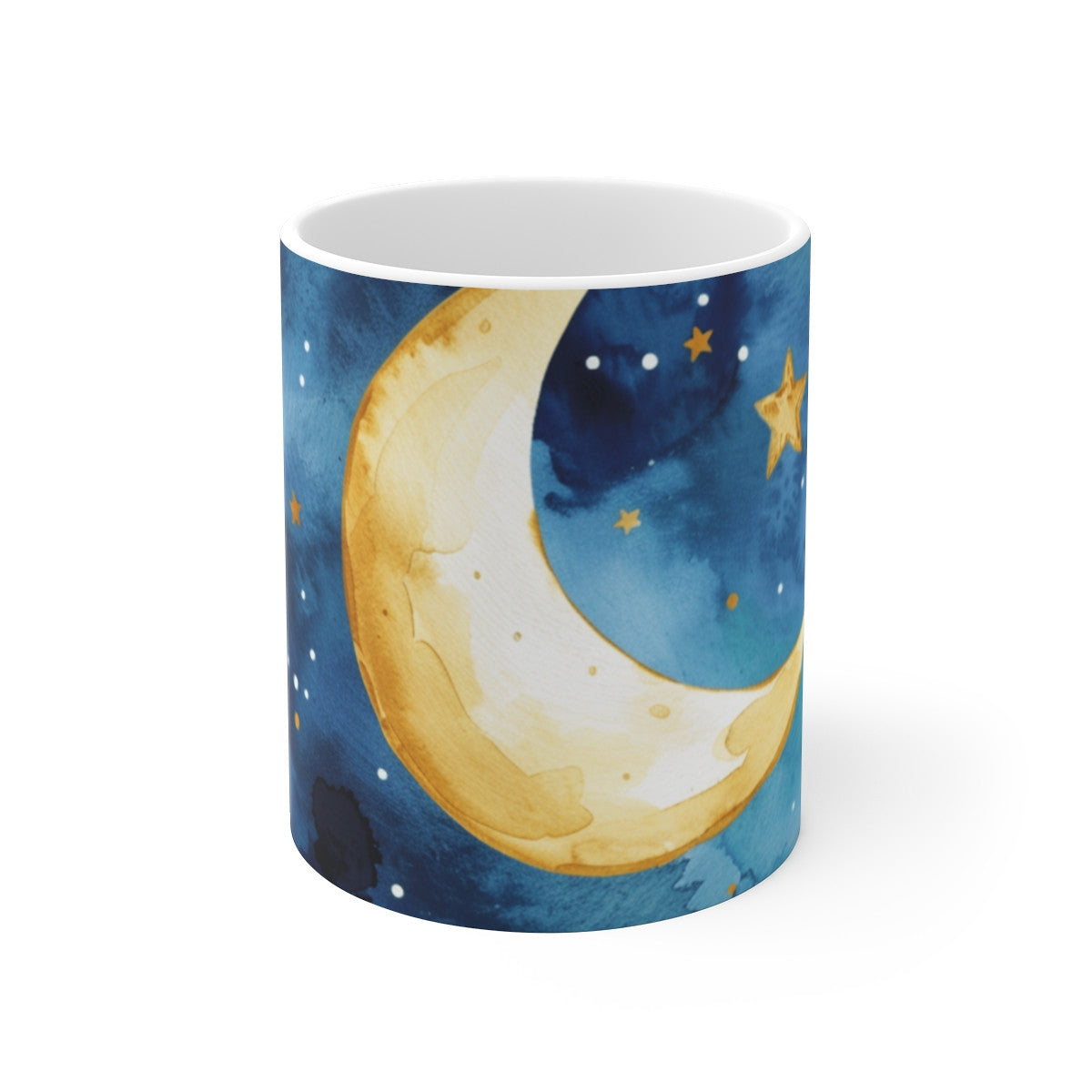 Tasse Lune Étoiles Aquarelle Mug Céramique 325ml Design Céleste Bleu Nuit  Idée Cadeau Rêveur & Apaisant