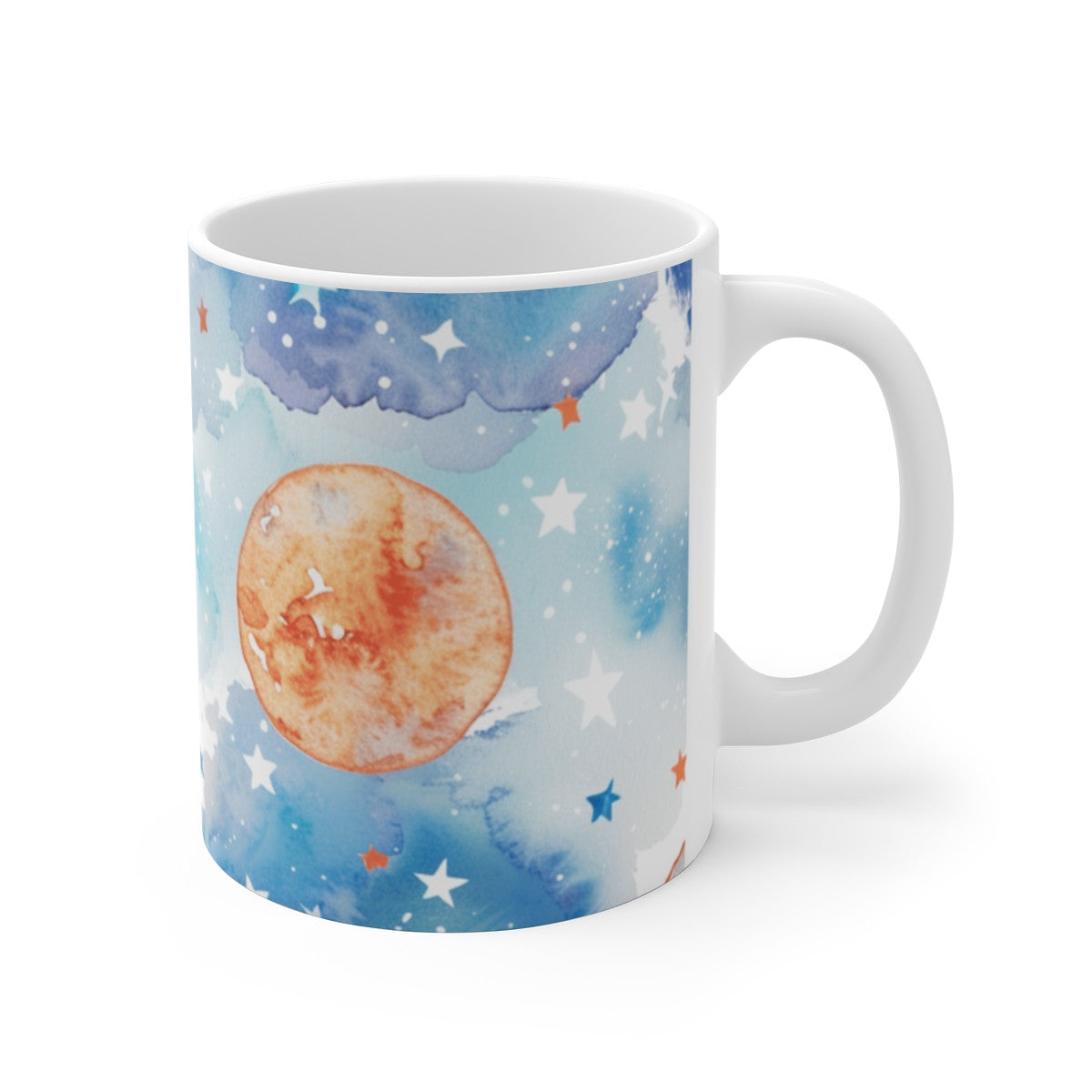 Tasse Lune Aquarelle Mug Céramique 325ml Univers Bleu & Planètes  Design Astral Poétique Cadeau Cosmique