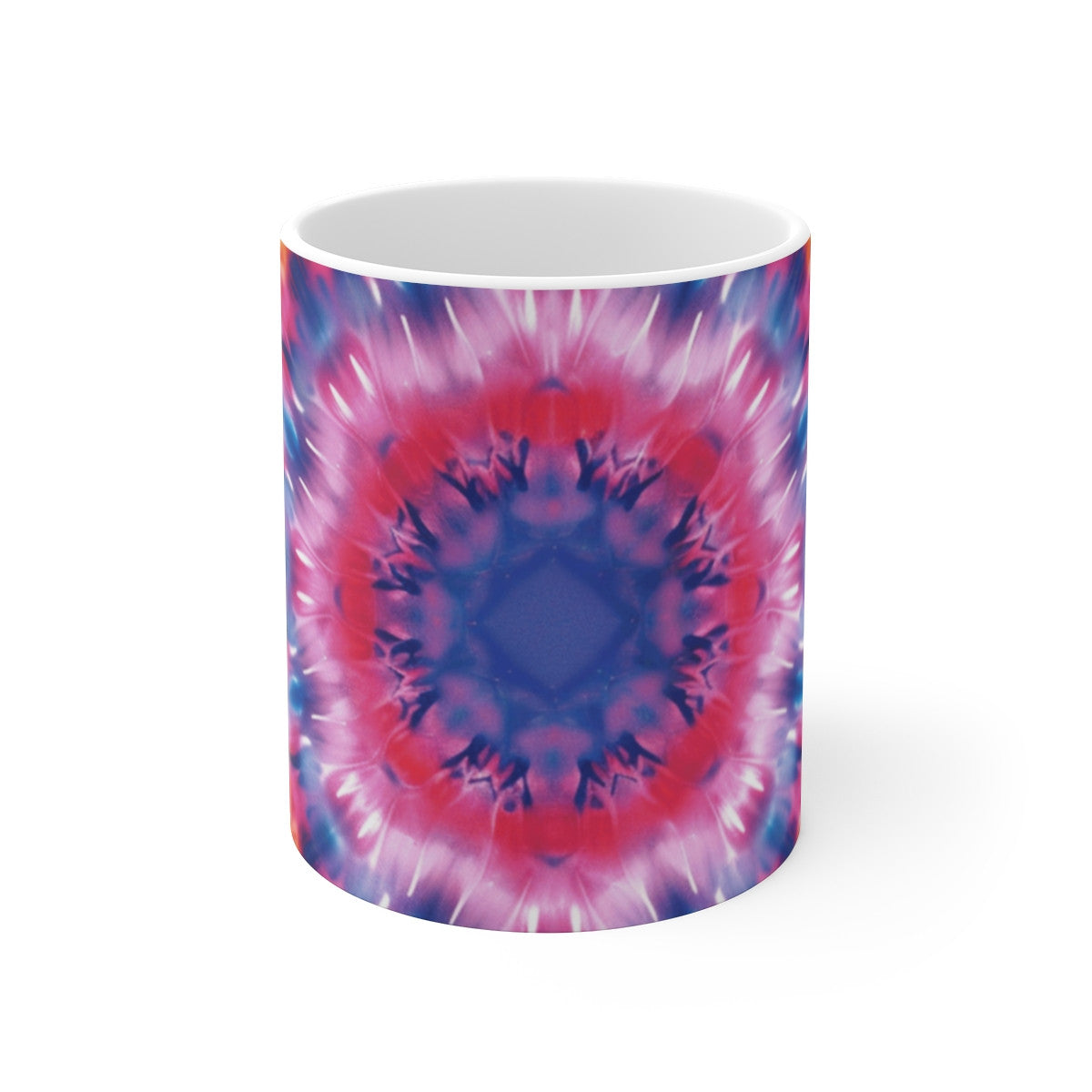 Tasse Tie-Dye Spirale  Mug Céramique 325ml Design Psychédélique Arc-en-Ciel  Mandala Hippie & Festival Coloré