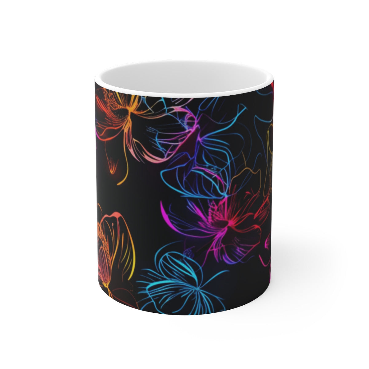 Tasse Fleur Néon Colorée  Design Floral Moderne et Lumineux Cadeau Femme Chic et Tendance