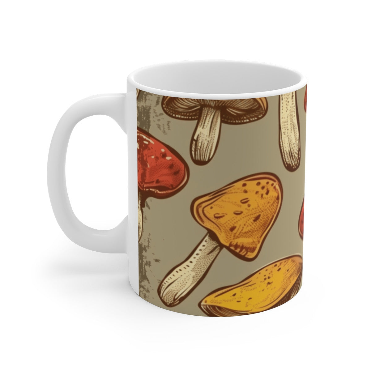 Tasse Champignons Style Vintage  Design Botanique Rétro Cadeau Nature, Forêt & Mycologie