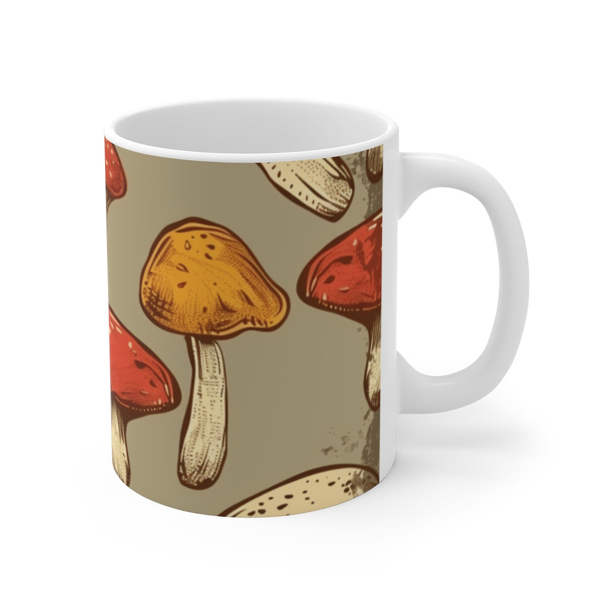 Tasse Champignons Style Vintage  Design Botanique Rétro Cadeau Nature, Forêt & Mycologie